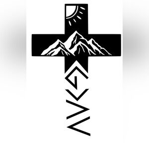 Cross window decal